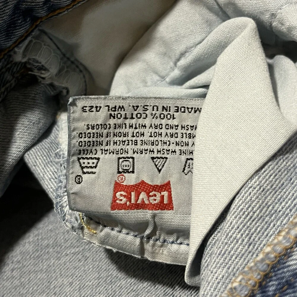 Vintage 501 Levi's Denim Jeans USA Made 36x30 Button Fly Levi Straight Leg 90s